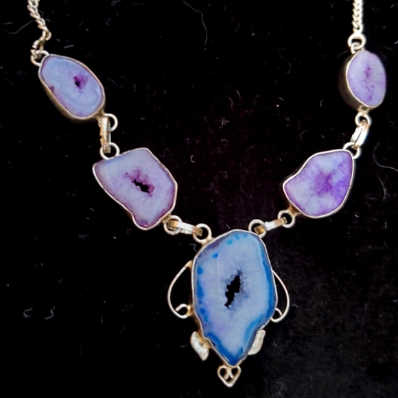 New Solar Quartz 925 Silver Necklace. - Picture 1 of 9